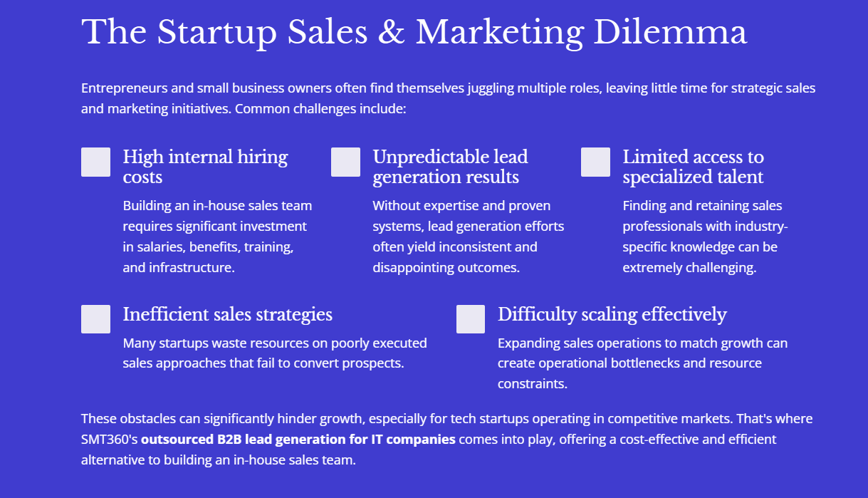 Sales and marketing dilemma - Common challenges in B2B Lead Generation Services and outsourced sales solutions. 